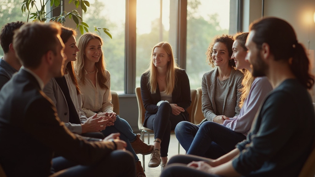 Trainingsgroep in gesprek