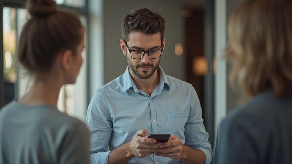 Persoon afgeleid door telefoon, ziet niet wat er om hen heen gebeurt