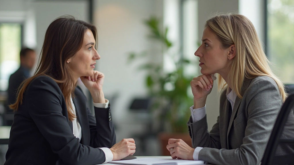 Twee collega's in een constructief gesprek met elkaar