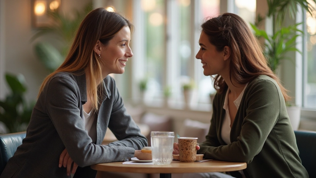 Twee personen in gesprek met elkaar, volle aandacht en oogcontact