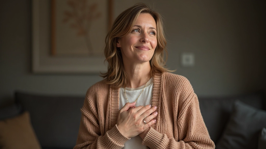 Persoon die aandachtig naar iemand luistert, hand op hart